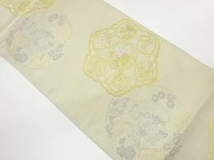 華紋に花々模様織出し袋帯